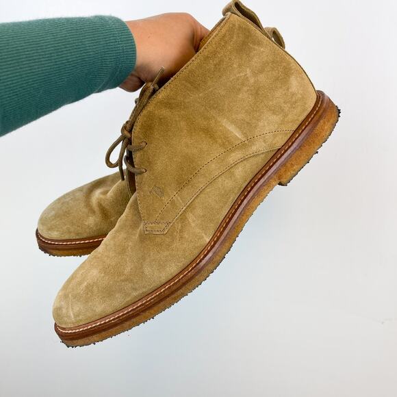 Tod’s Mens Size 8 Chukka Suede Leather Ankle Boots Tan - Picture 4 of 9